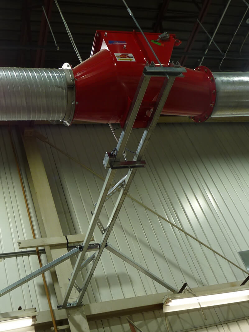 Explosion backdraft damper.